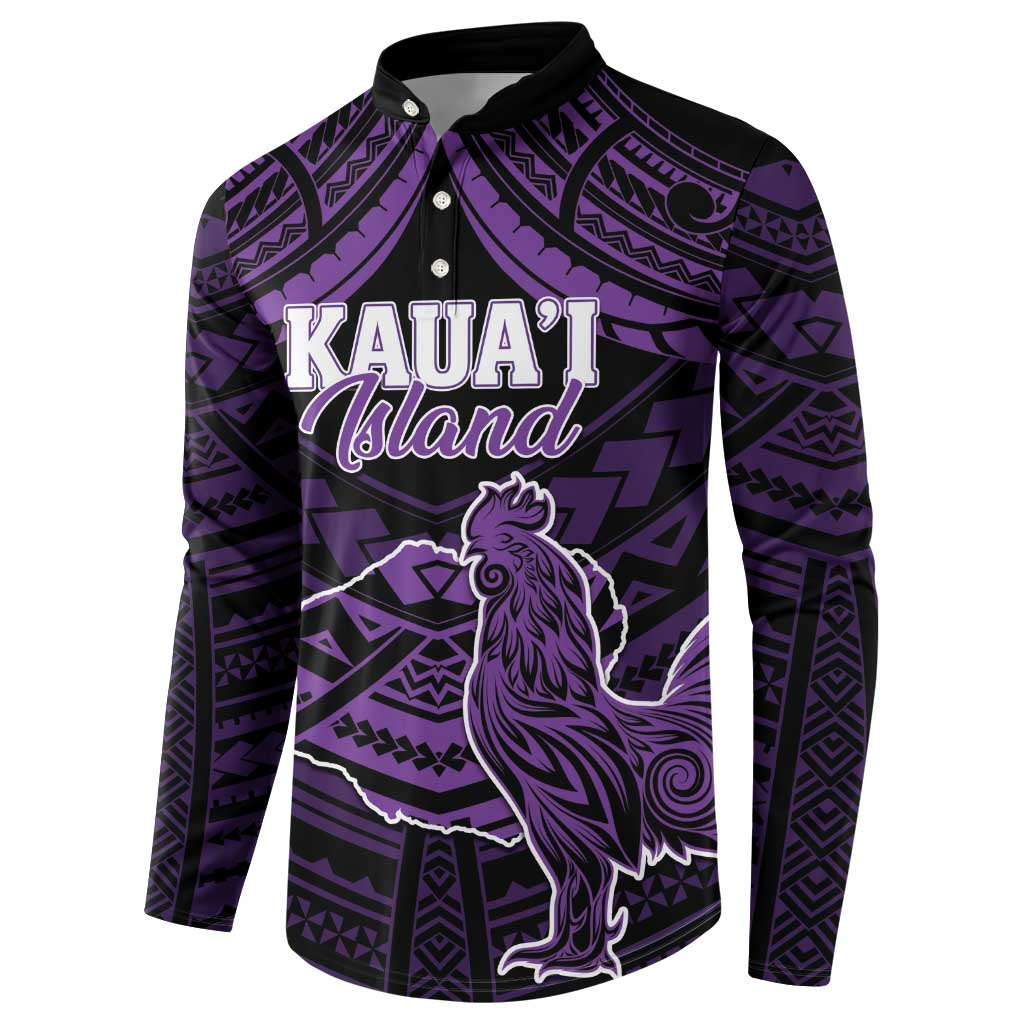 Personalised Hawaii Kauai Island Button Sweatshirt Rooster Tribal Tattoo Simple Style