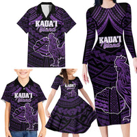 Personalised Hawaii Kauai Island Family Matching Long Sleeve Bodycon Dress and Hawaiian Shirt Rooster Tribal Tattoo Simple Style LT05 - Polynesian Pride