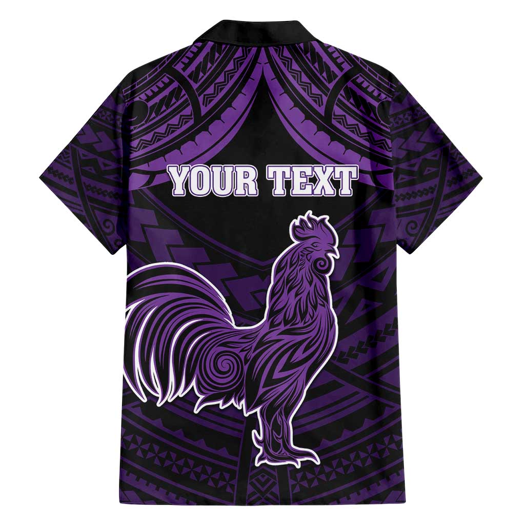 Personalised Hawaii Kauai Island Family Matching Short Sleeve Bodycon Dress and Hawaiian Shirt Rooster Tribal Tattoo Simple Style LT05 - Polynesian Pride