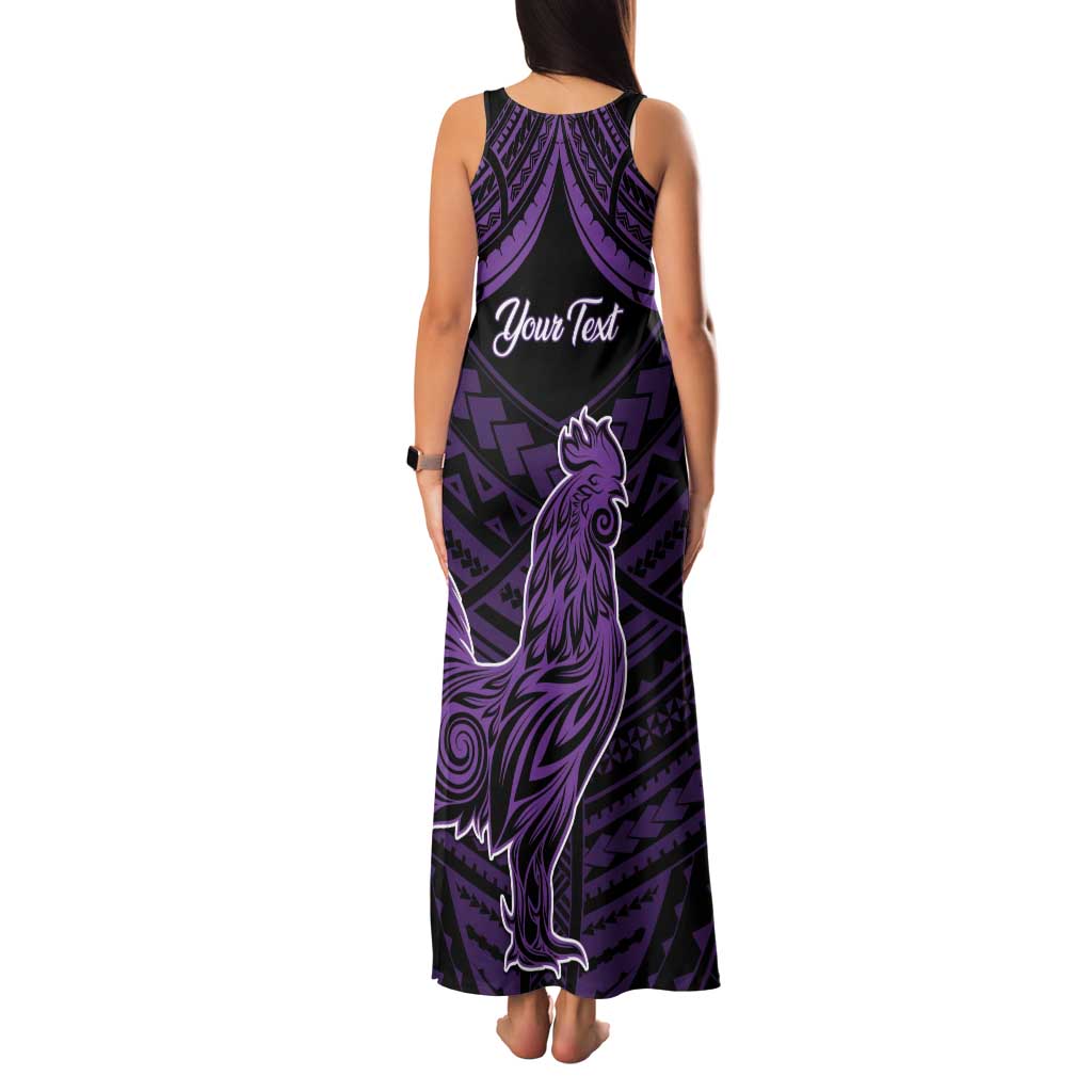 Personalised Hawaii Kauai Island Family Matching Tank Maxi Dress and Hawaiian Shirt Rooster Tribal Tattoo Simple Style LT05 - Polynesian Pride