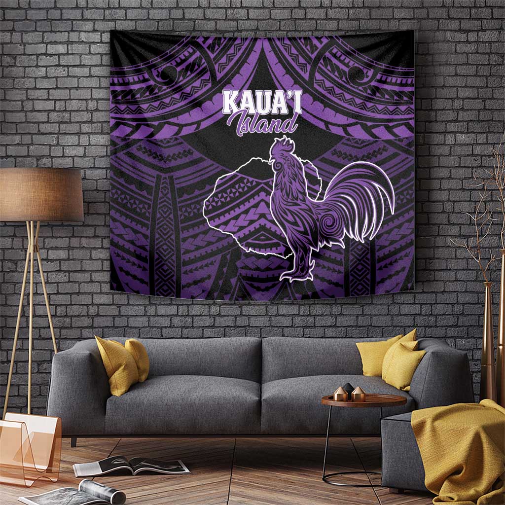 Hawaii Kauai Island Tapestry Rooster Tribal Tattoo Simple Style