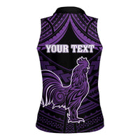 Personalised Hawaii Kauai Island Women Sleeveless Polo Shirt Rooster Tribal Tattoo Simple Style