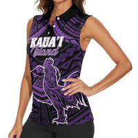 Personalised Hawaii Kauai Island Women Sleeveless Polo Shirt Rooster Tribal Tattoo Simple Style