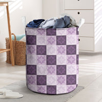 Lavender Manta Ray Hawaiian Quilt Motif Laundry Basket