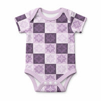 Lavender Manta Ray Hawaiian Quilt Motif Baby Onesie LT05 Purple - Polynesian Pride