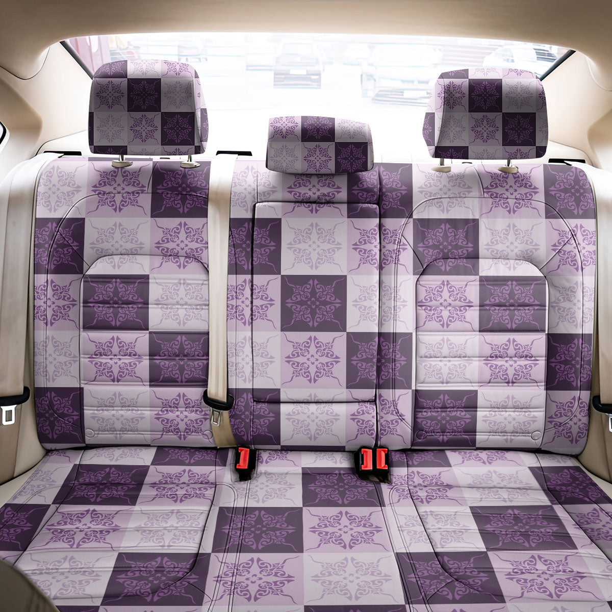 Lavender Manta Ray Hawaiian Quilt Motif Back Car Seat Cover