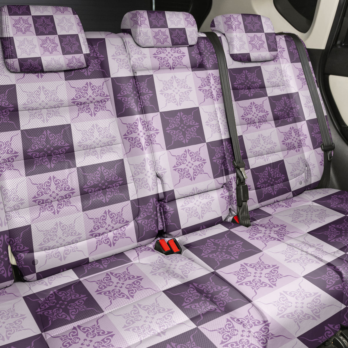 Lavender Manta Ray Hawaiian Quilt Motif Back Car Seat Cover