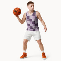 Lavender Manta Ray Hawaiian Quilt Motif Basketball Jersey