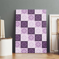 Lavender Manta Ray Hawaiian Quilt Motif Canvas Wall Art