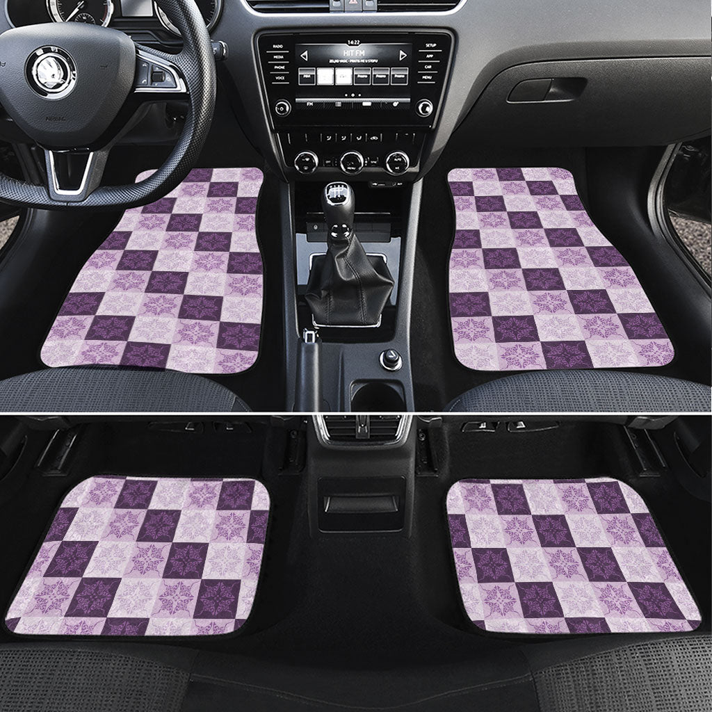 Lavender Manta Ray Hawaiian Quilt Motif Car Mats