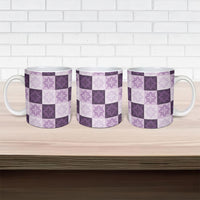 Lavender Manta Ray Hawaiian Quilt Motif Ceramic Mug