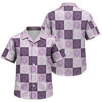 Lavender Manta Ray Hawaiian Quilt Motif Family Matching Summer Maxi Dress and Hawaiian Shirt
