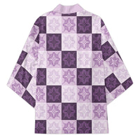 Lavender Manta Ray Hawaiian Quilt Motif Kimono