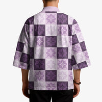 Lavender Manta Ray Hawaiian Quilt Motif Kimono