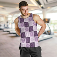 Lavender Manta Ray Hawaiian Quilt Motif Men Tank Top
