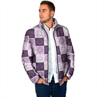 Lavender Manta Ray Hawaiian Quilt Motif Padded Jacket