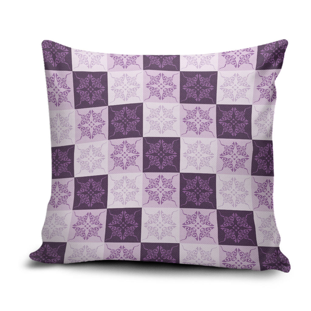 Lavender Manta Ray Hawaiian Quilt Motif Pillow Cover