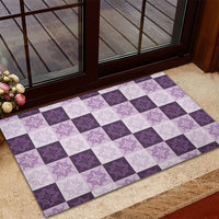 Lavender Manta Ray Hawaiian Quilt Motif Rubber Doormat