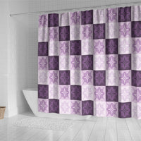 Lavender Manta Ray Hawaiian Quilt Motif Shower Curtain