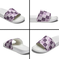Lavender Manta Ray Hawaiian Quilt Motif Slide Sandals