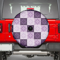 Lavender Manta Ray Hawaiian Quilt Motif Spare Tire Cover