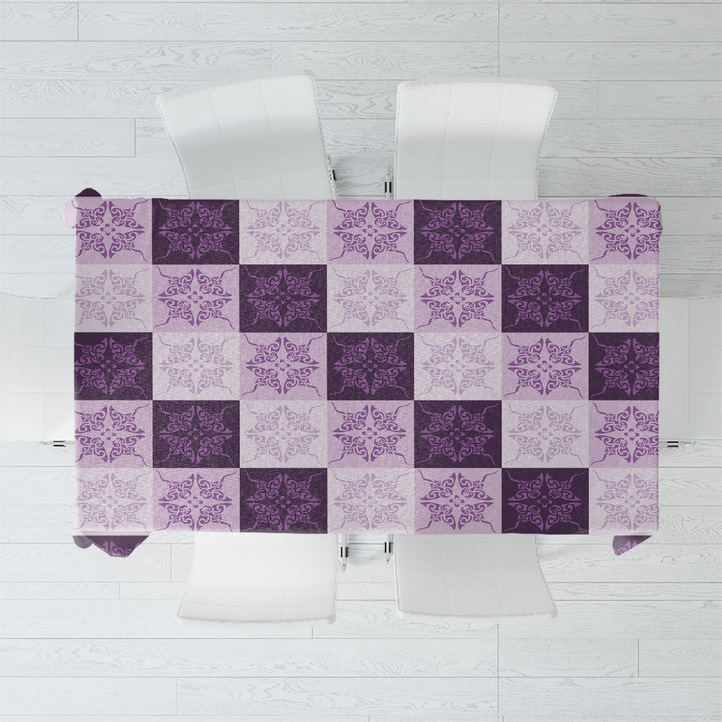 Lavender Manta Ray Hawaiian Quilt Motif Tablecloth LT05 Purple - Polynesian Pride