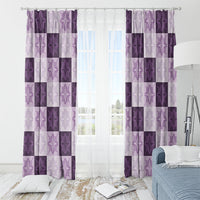 Lavender Manta Ray Hawaiian Quilt Motif Window Curtain