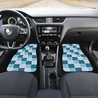 Cyan Manta Ray Hawaiian Quilt Motif Car Mats