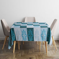 Cyan Manta Ray Hawaiian Quilt Motif Tablecloth