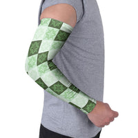 Sage Green Manta Ray Hawaiian Quilt Motif Arm Sleeves