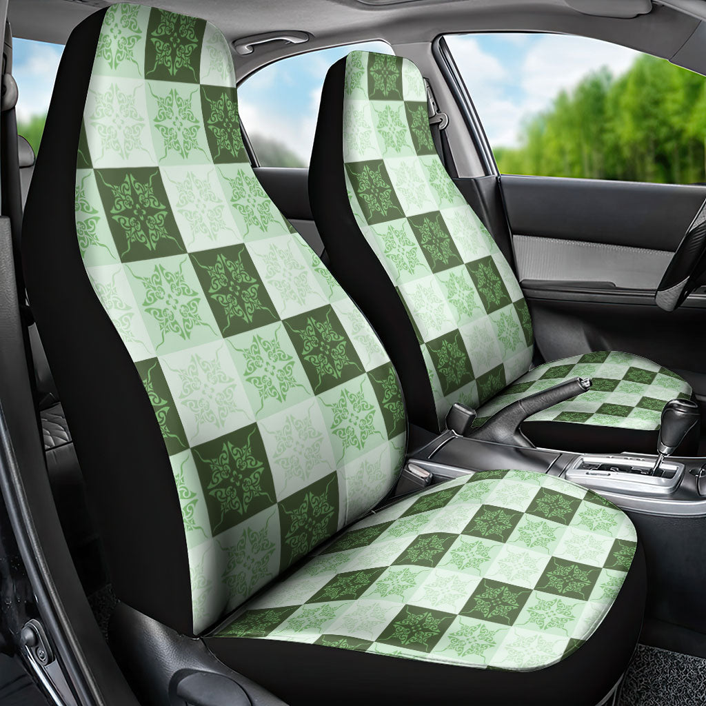 Sage Green Manta Ray Hawaiian Quilt Motif Car Seat Cover