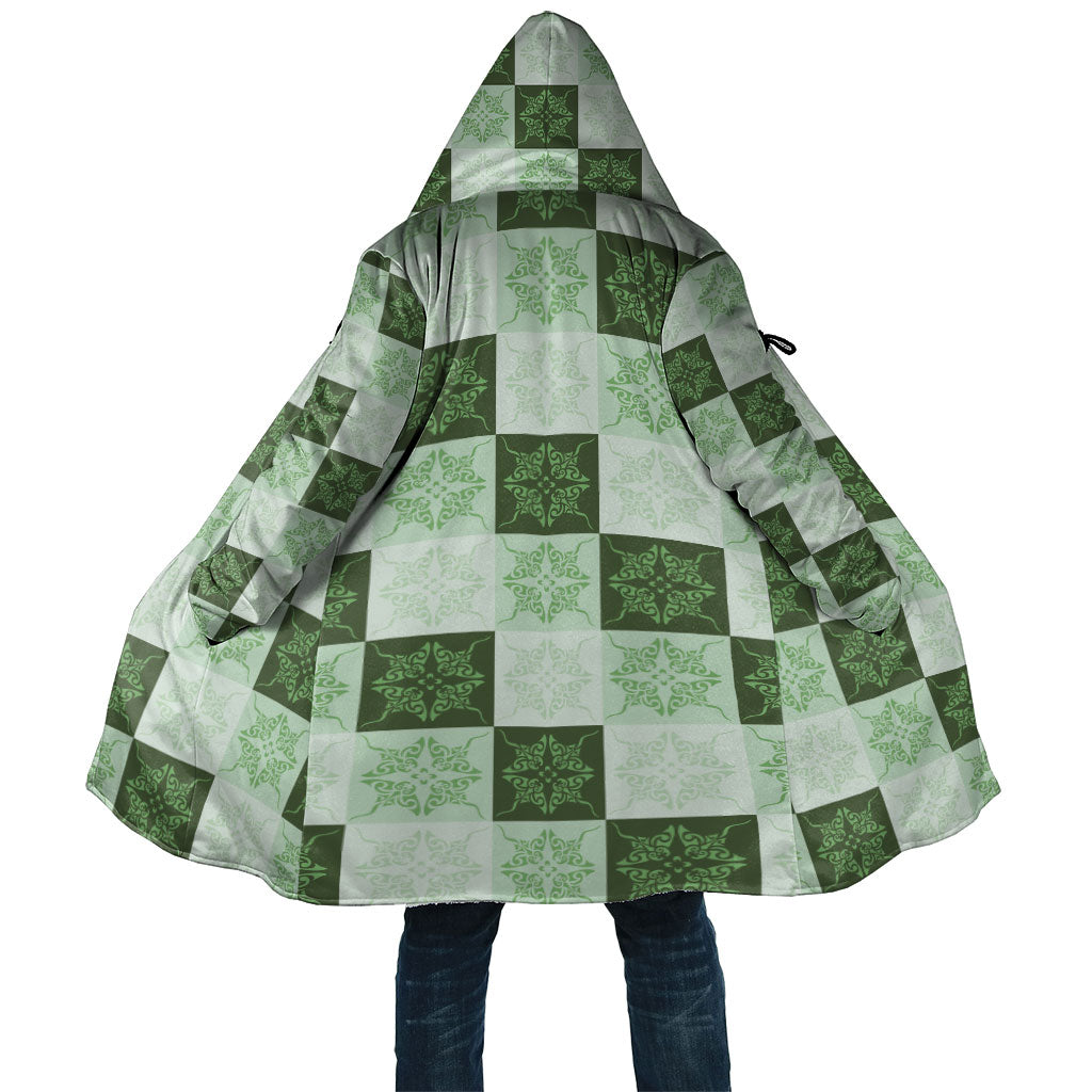 Sage Green Manta Ray Hawaiian Quilt Motif Cloak LT05 Unisex Green - Polynesian Pride