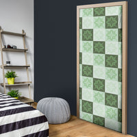 Sage Green Manta Ray Hawaiian Quilt Motif Door Cover