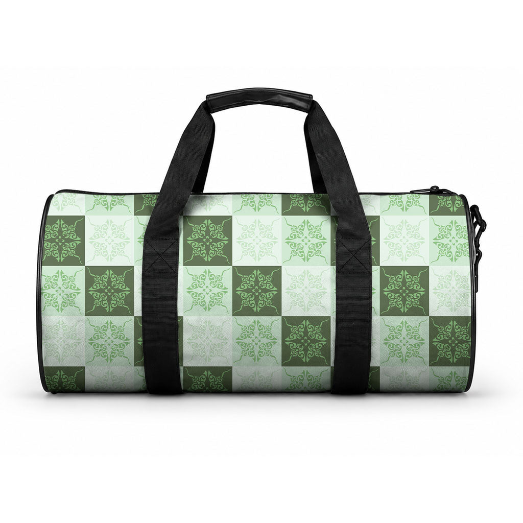 Sage Green Manta Ray Hawaiian Quilt Motif Duffle Bag LT05 One size Green - Polynesian Pride