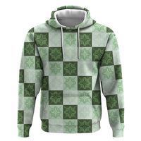 Sage Green Manta Ray Hawaiian Quilt Motif Hoodie