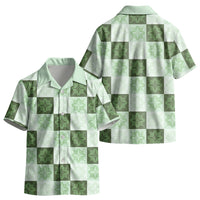 Sage Green Manta Ray Hawaiian Quilt Motif Kid Hawaiian Shirt