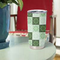 Sage Green Manta Ray Hawaiian Quilt Motif Tumbler Cup