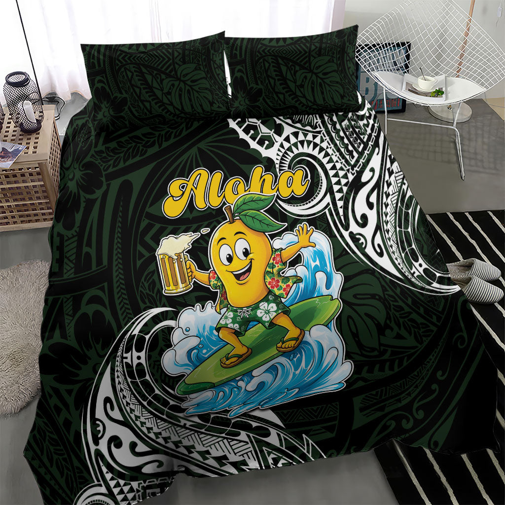 Aloha Hawaii Mango Surfing Bedding Set Polynesian Style