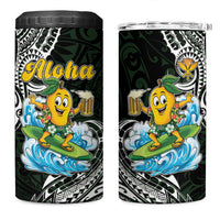 Aloha Hawaii Mango Surfing 4 in 1 Can Cooler Tumbler Polynesian Style