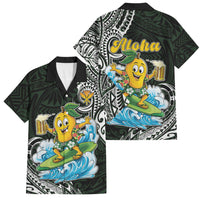 Aloha Hawaii Mango Surfing Family Matching Off The Shoulder Long Sleeve Dress and Hawaiian Shirt Polynesian Style
