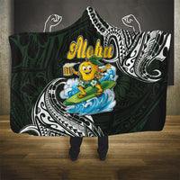 Aloha Hawaii Mango Surfing Hooded Blanket Polynesian Style
