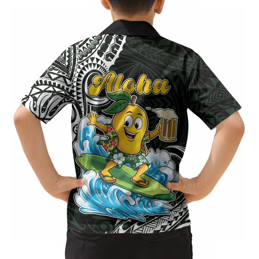 Aloha Hawaii Mango Surfing Kid Hawaiian Shirt Polynesian Style