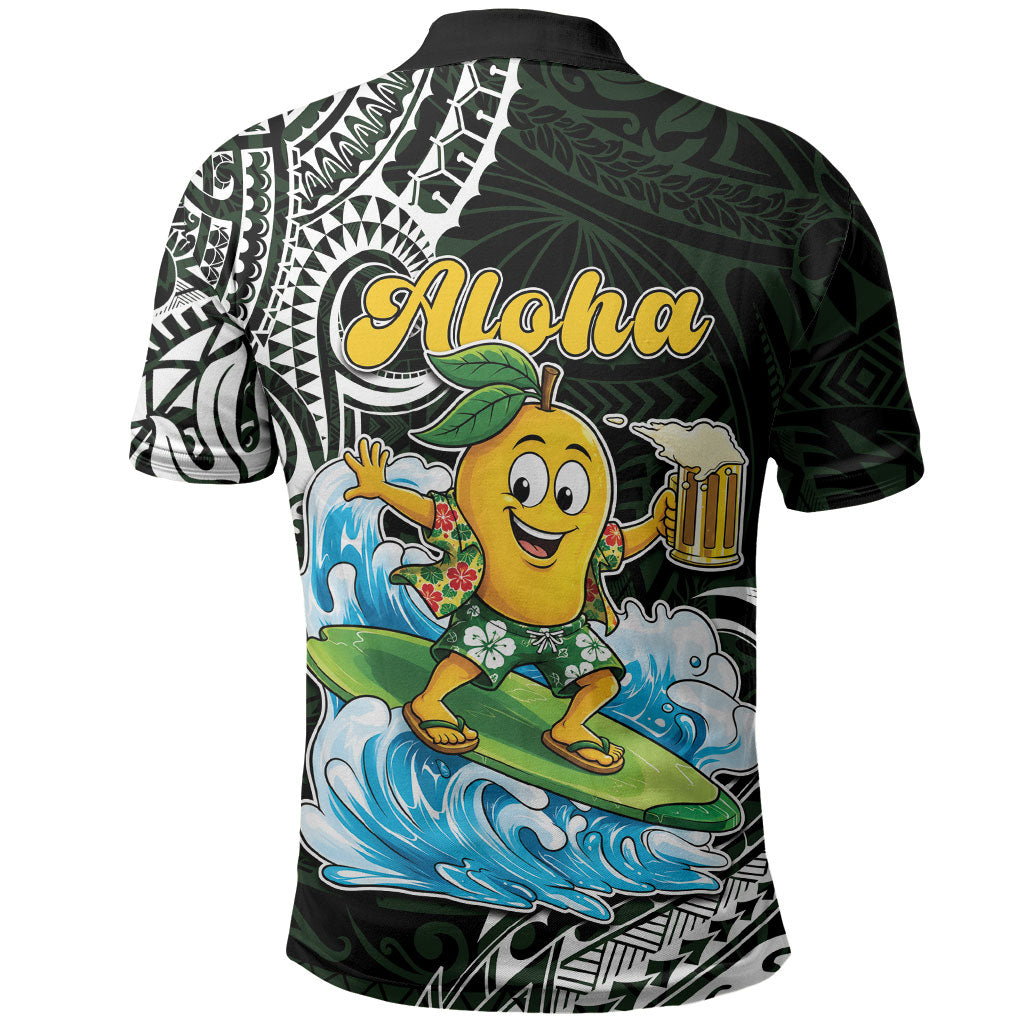 Aloha Hawaii Mango Surfing Polo Shirt Polynesian Style