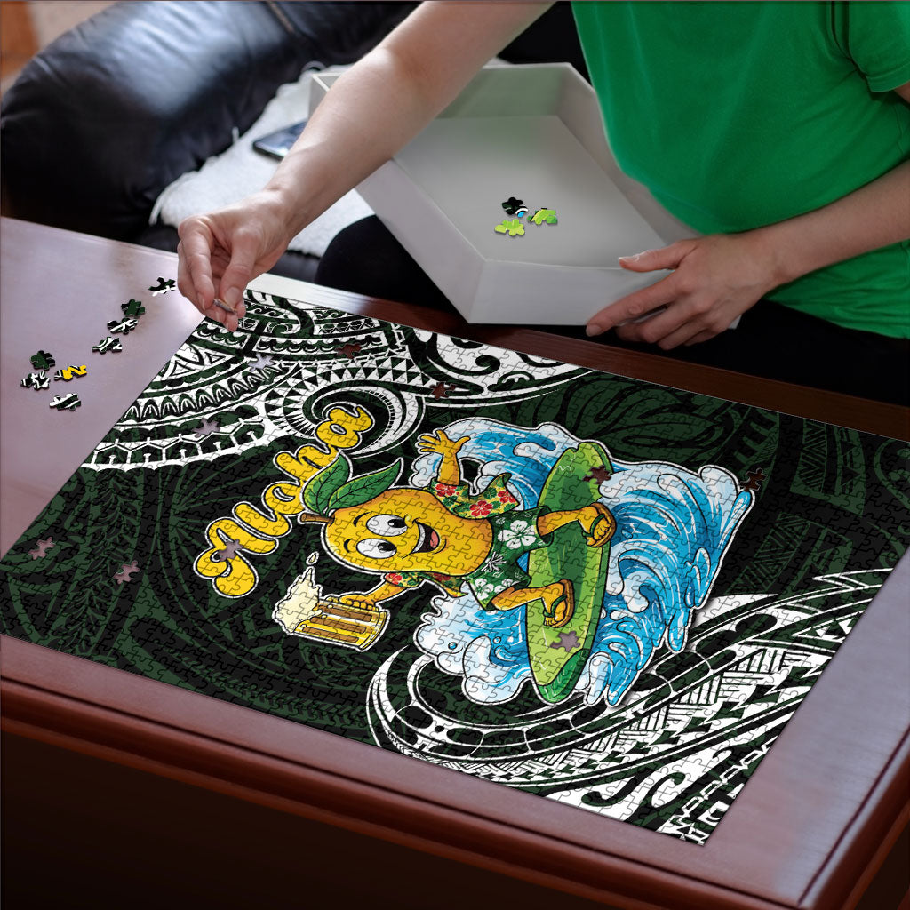 Aloha Hawaii Mango Surfing Puzzle Polynesian Style