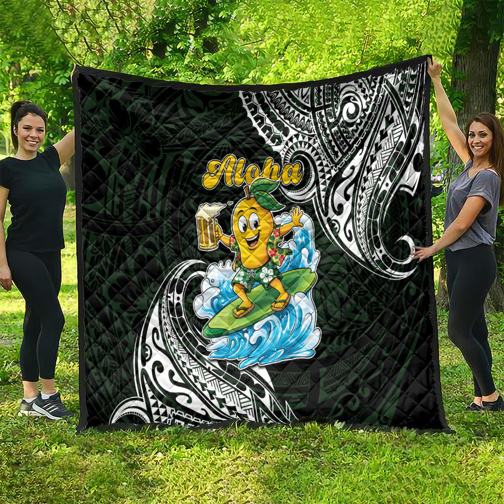 Aloha Hawaii Mango Surfing Quilt Polynesian Style