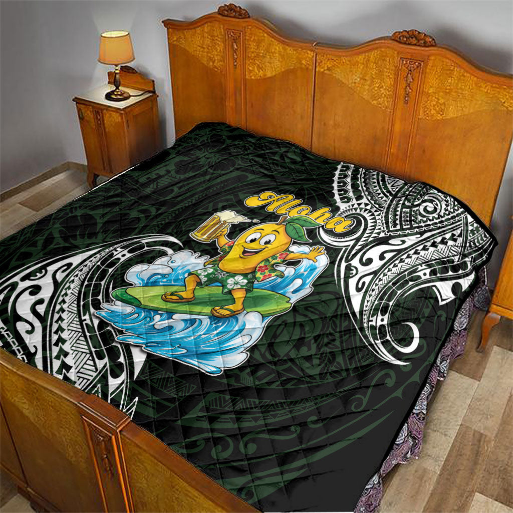 Aloha Hawaii Mango Surfing Quilt Polynesian Style