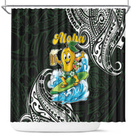 Aloha Hawaii Mango Surfing Shower Curtain Polynesian Style
