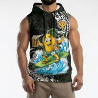 Aloha Hawaii Mango Surfing Sleeveless Hoodie Polynesian Style