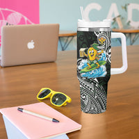 Aloha Hawaii Mango Surfing Tumbler With Handle Polynesian Style