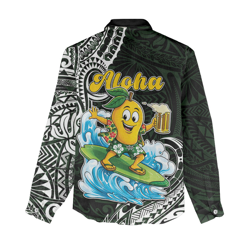 Aloha Hawaii Mango Surfing Women Casual Shirt Polynesian Style